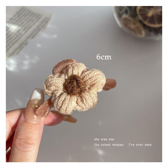 Floral Yarn Hair Clamp / Clip / Headband