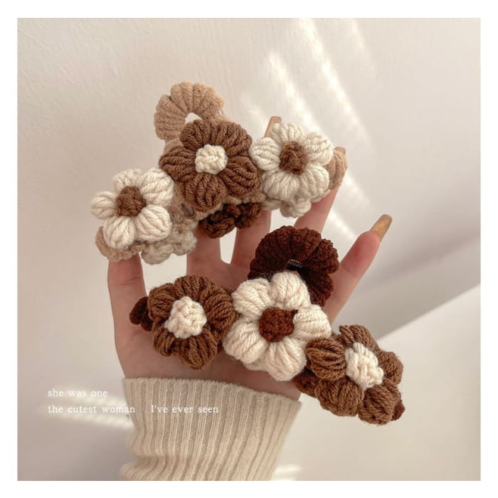 Floral Yarn Hair Clamp / Clip / Headband