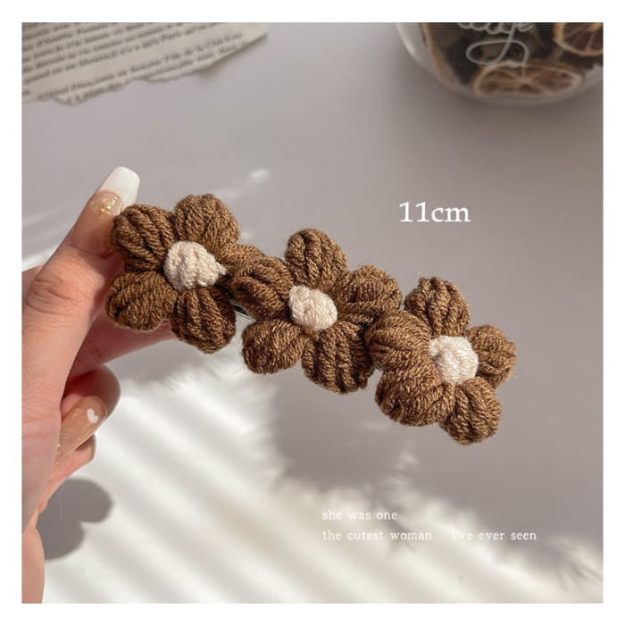 Floral Yarn Hair Clamp / Clip / Headband