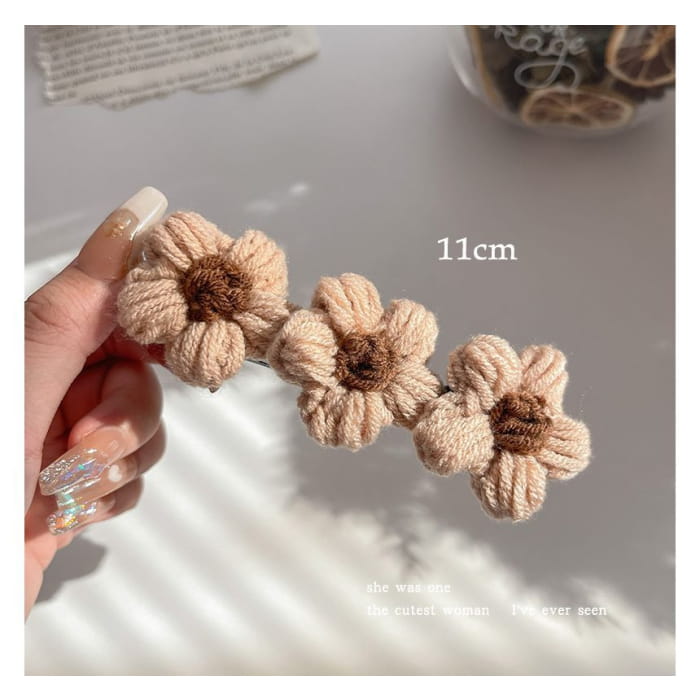 Floral Yarn Hair Clamp / Clip / Headband