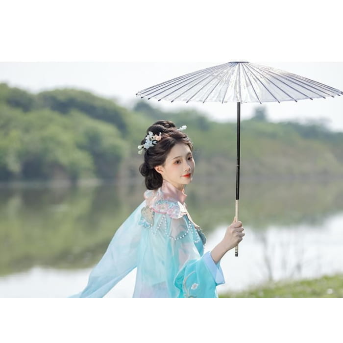 Flower Embroidered Hanfu Set