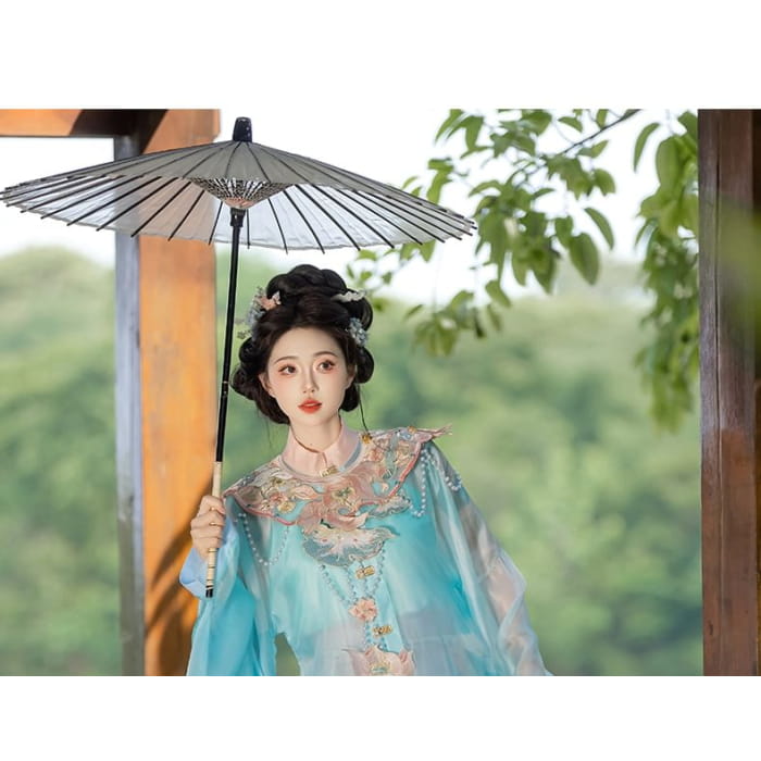 Flower Embroidered Hanfu Set