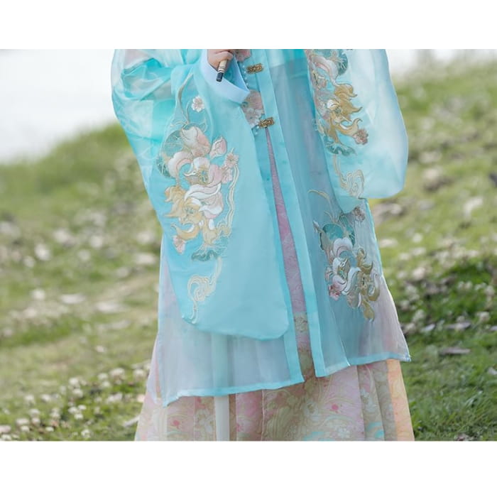 Flower Embroidered Hanfu Set