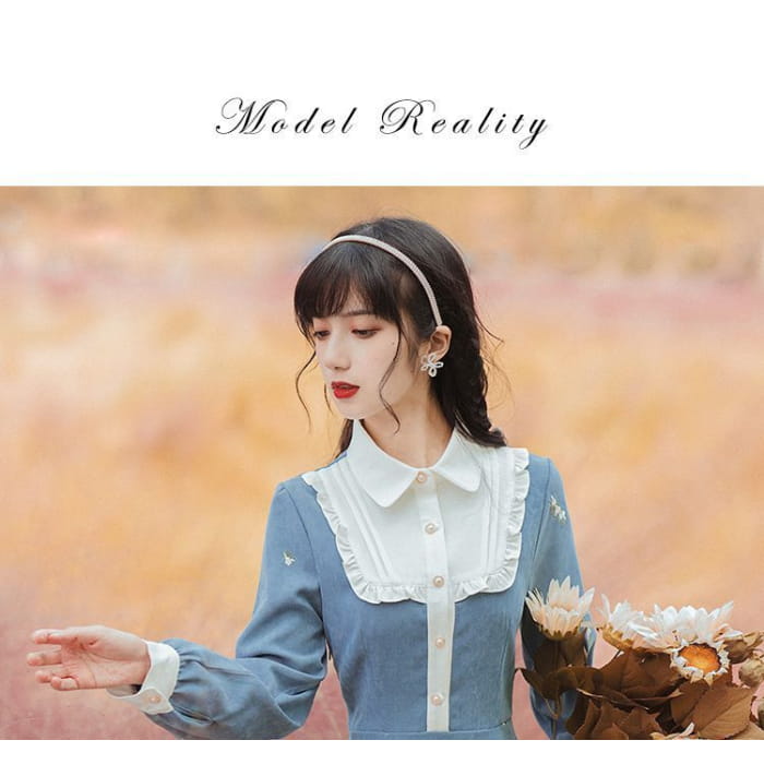 Flower Embroidered Long