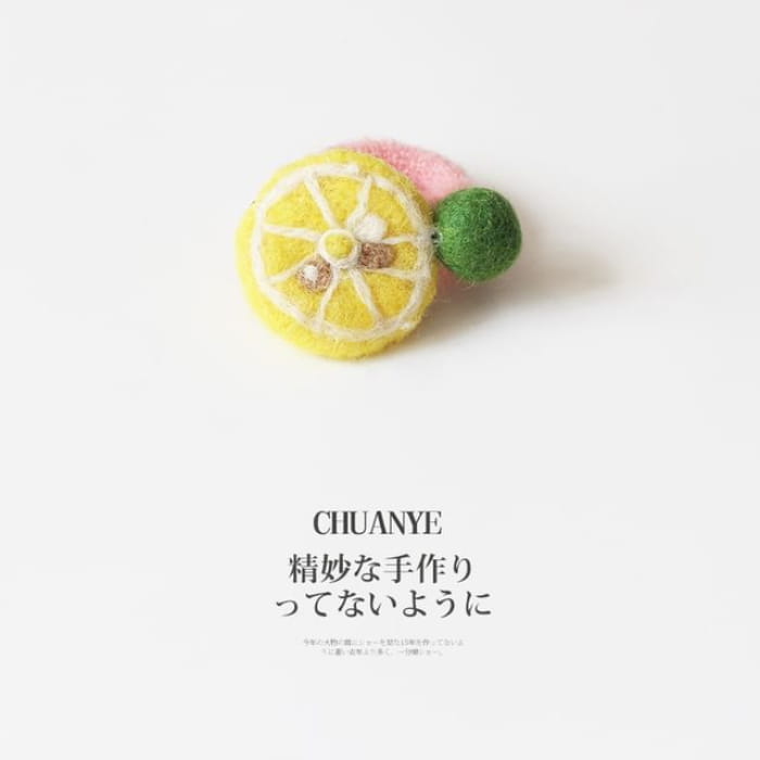 Fruit / Vegetable / Floral Felt Hair Tie - Type 04 - Yellow