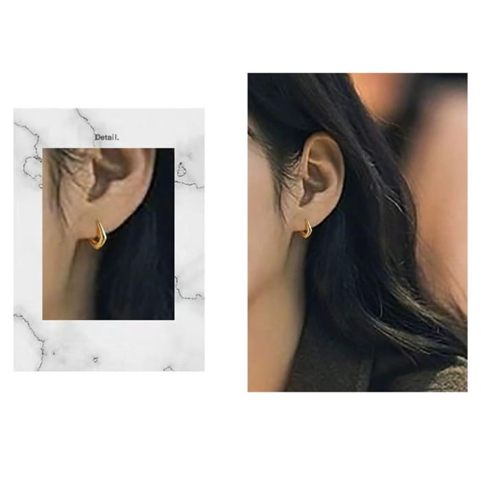 Geometric Alloy Huggie Earring