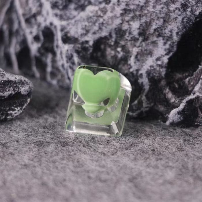 GG Love Heart Inside a Keycap ON683 - green