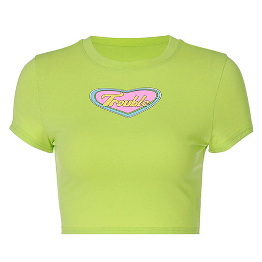 Green Trouble Crop Top - Tops