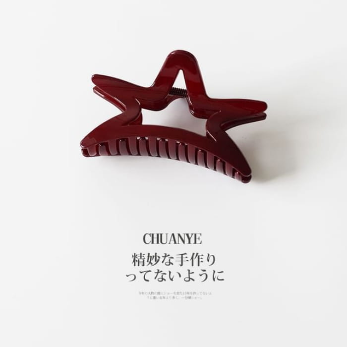 Hair Claw Clip - Type 02 - Wine Red / One Size