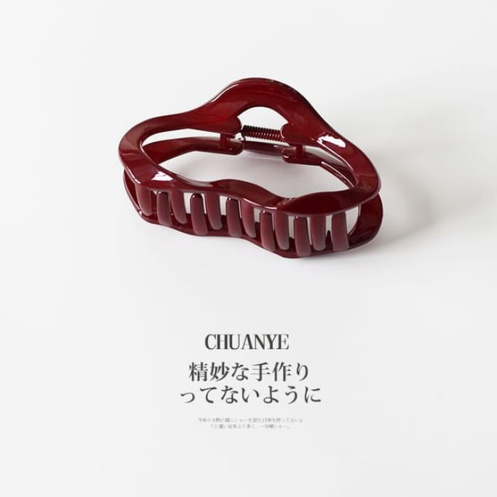Hair Claw Clip - Type 04 - Wine Red / One Size