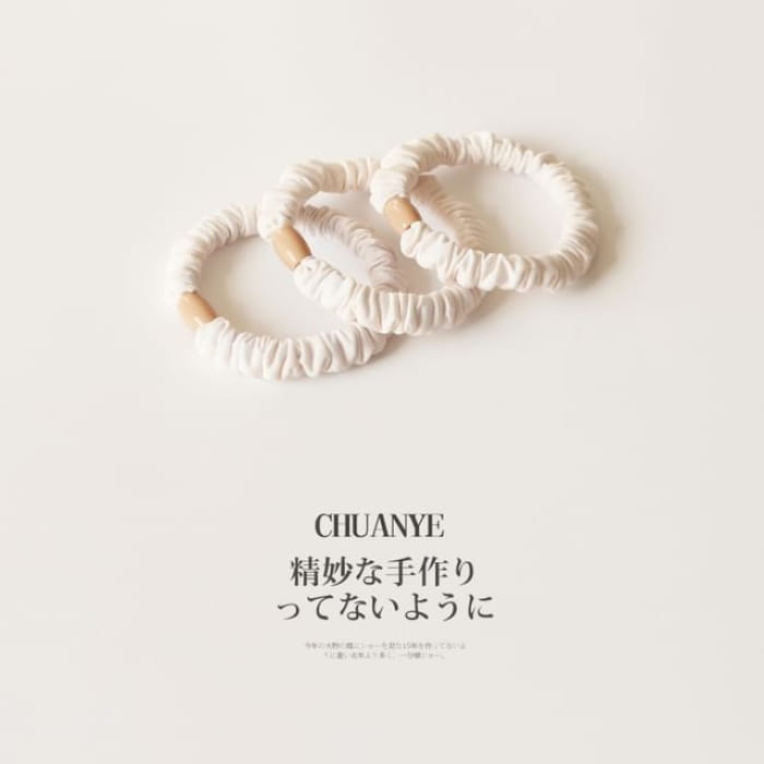 Hair Tie Set - of 3 Pcs - 04 - White / One Size