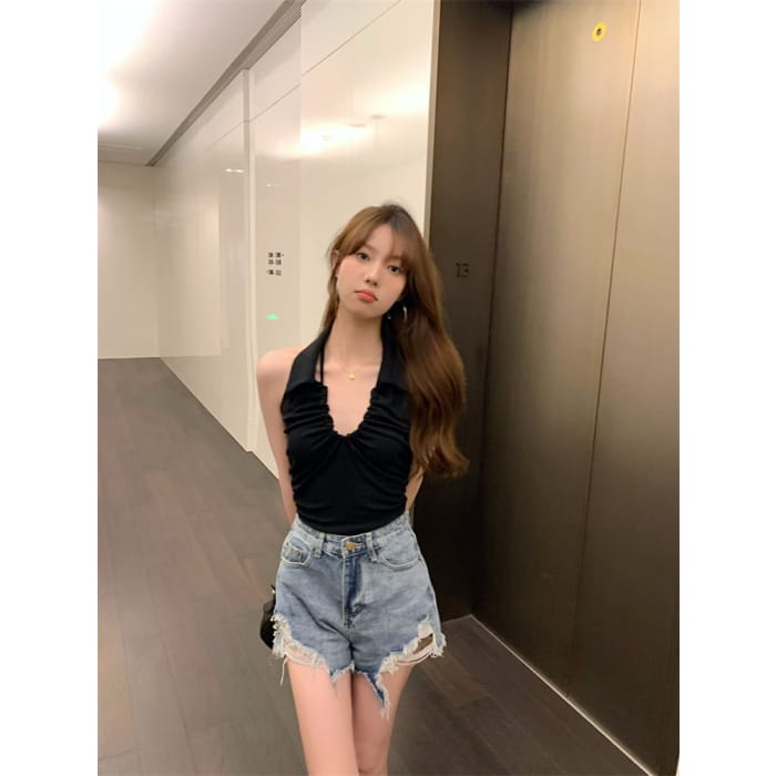 Halter Plain Tank Top