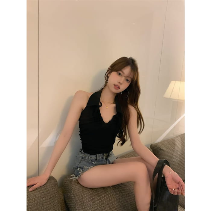 Halter Plain Tank Top