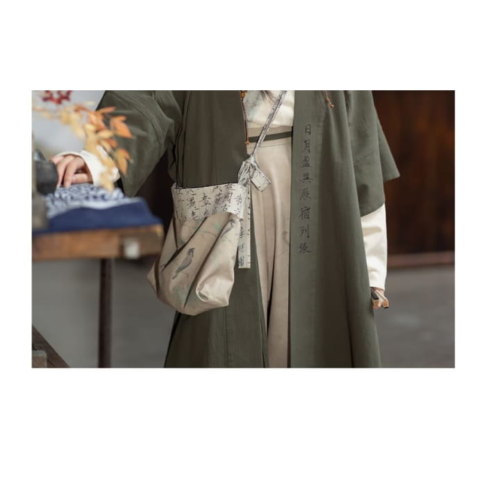 Hanfu Open Front Jacket / Top / Wide Leg Pants / Crossbody