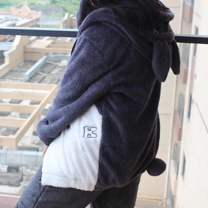 Harajuku Totoro Kawaii Cosplay Hoodie Coat With Ears CC0179 - Cospicky