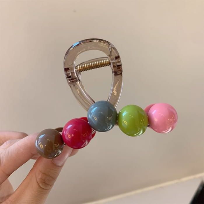 Heart / Circle Hair Claw - 2 - Gray / One Size