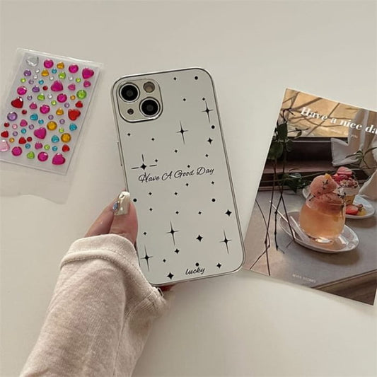 Heart Rhinestone Mirrored Phone Case - iPhone 15 Pro Max