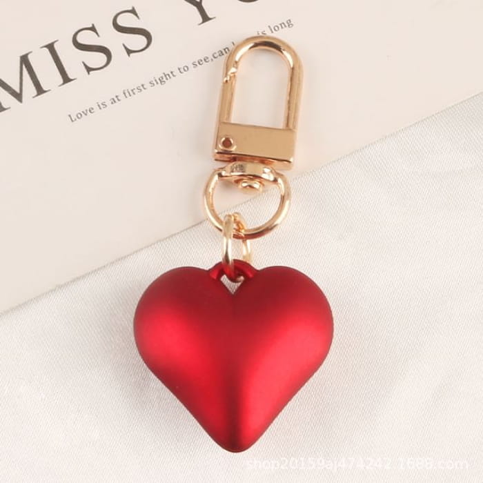 Heart / Ribbon Keyring (Various Designs) - Q825-1 - Red