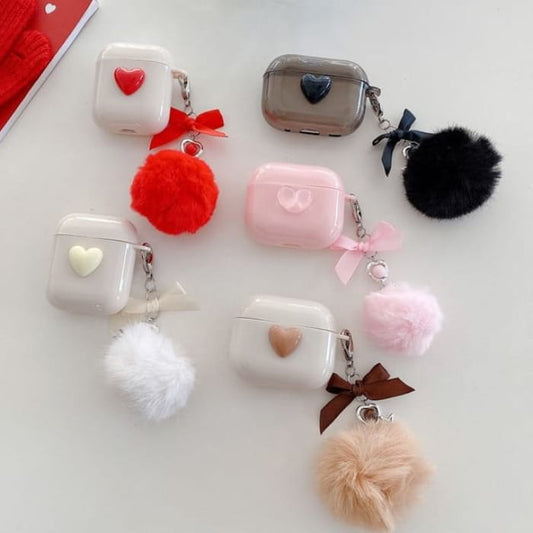Heart Ribbon Pom AirPods / Pro Earphone Case Skin