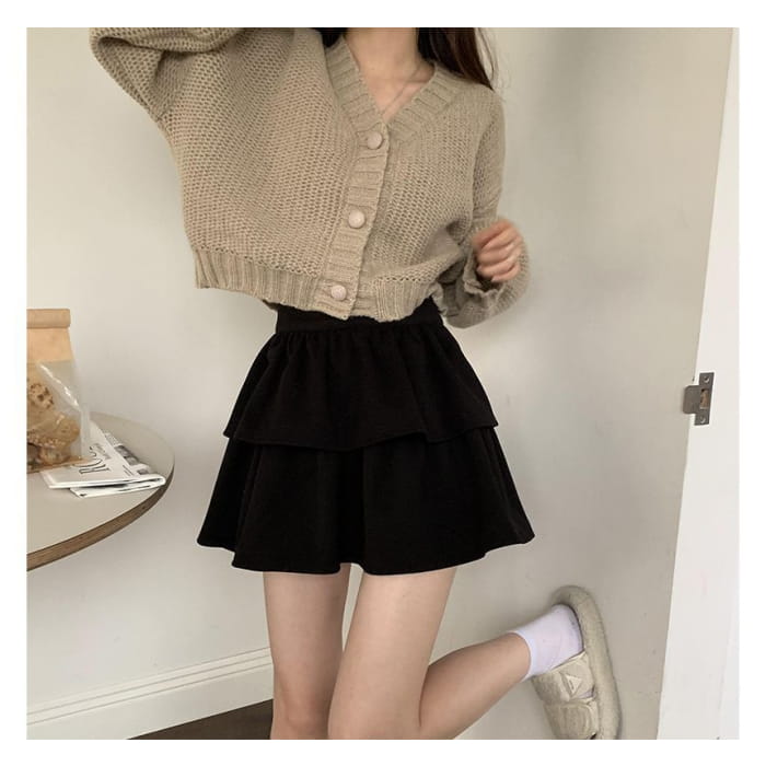 High Waist Layered Mini