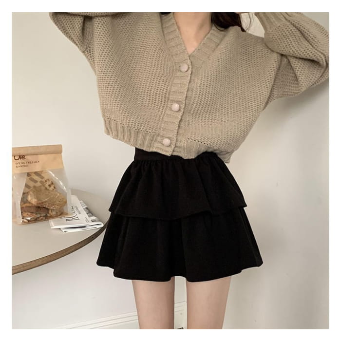 High Waist Layered Mini