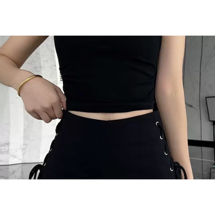 High Waist Plain Lace