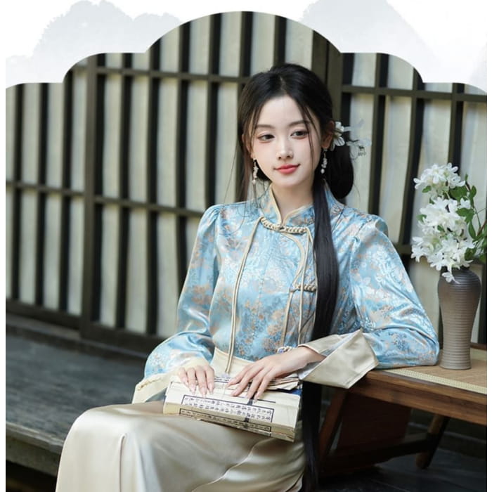 High Waist Plain Satin Maxi - Champagne / One Size