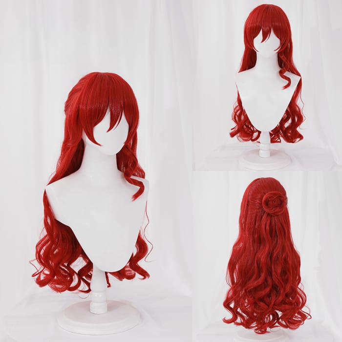 Honaki Star Rail Red Himeko Curly Cosplay Wig ON773 - F