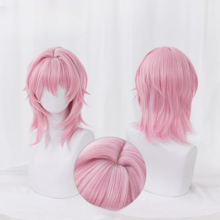 Honkai Star Rail March 7th Short Pink Gradient Cosplay Wig