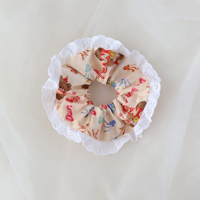 Japanese Lace Scrunchie - Floral / One Size