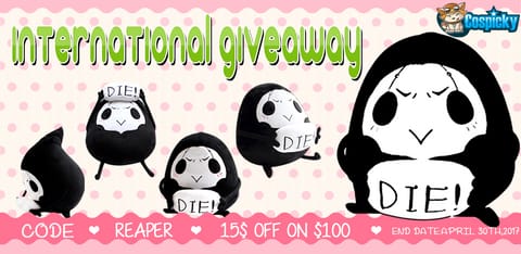 Kawaii Reaper Hold Pillow Giveaway
