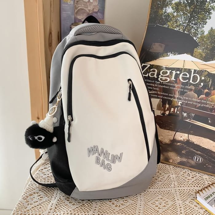 Lettering Backpack / Bobble Charm / Set - With - Black &