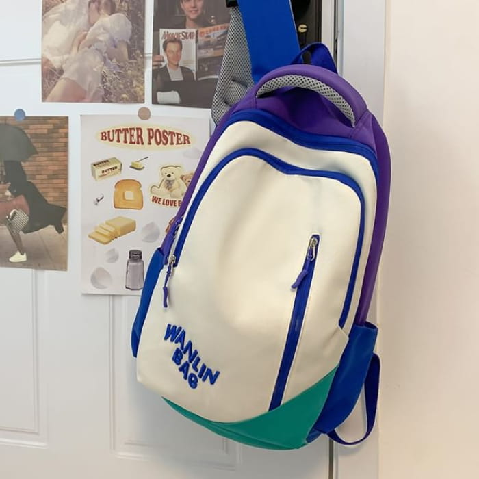 Lettering Backpack / Bobble Charm / Set - Without - Bluish