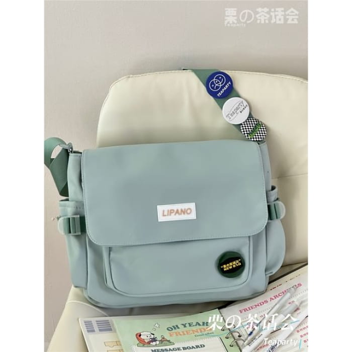 Lettering Flap Crossbody Bag / Charm / Set - Without