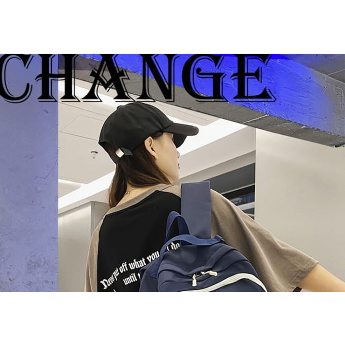 Lettering Nylon Backpack / Bag Charm / Set