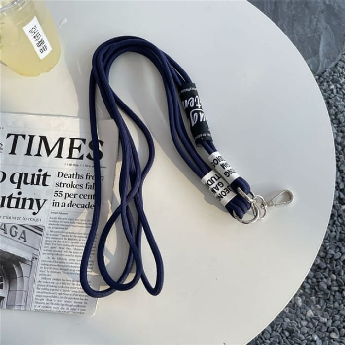 Lettering Phone Lanyard with Pad - With - Navy Blue