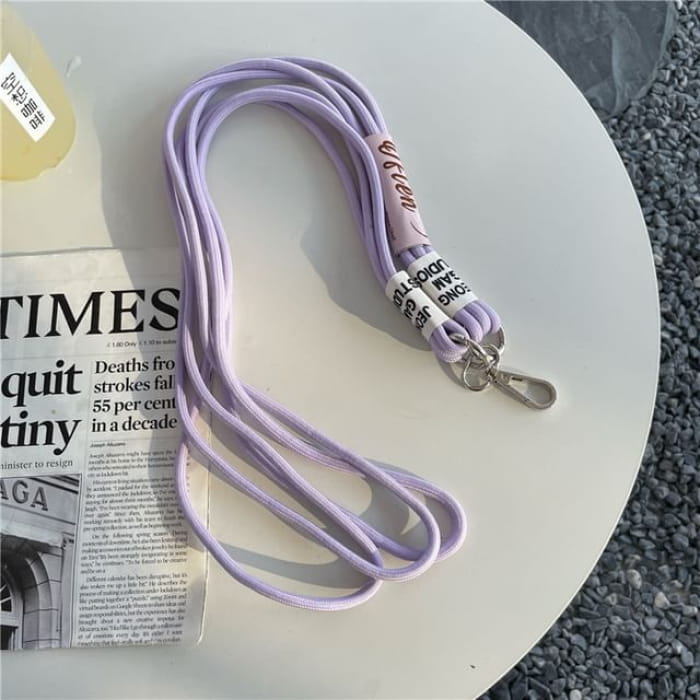 Lettering Phone Lanyard with Pad - With - Purple / One Size