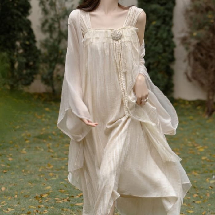 Light Jacket / Sleeveless Midi - White / S