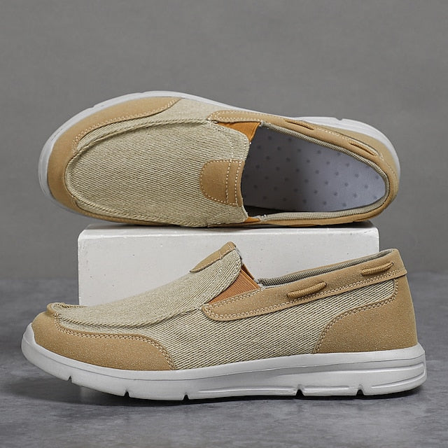 Slip-On Beige Lightweight – Men's Loafers Canvas