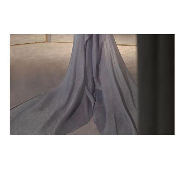 Off-Shoulder Paneled Lace Mermaid Evening Gown