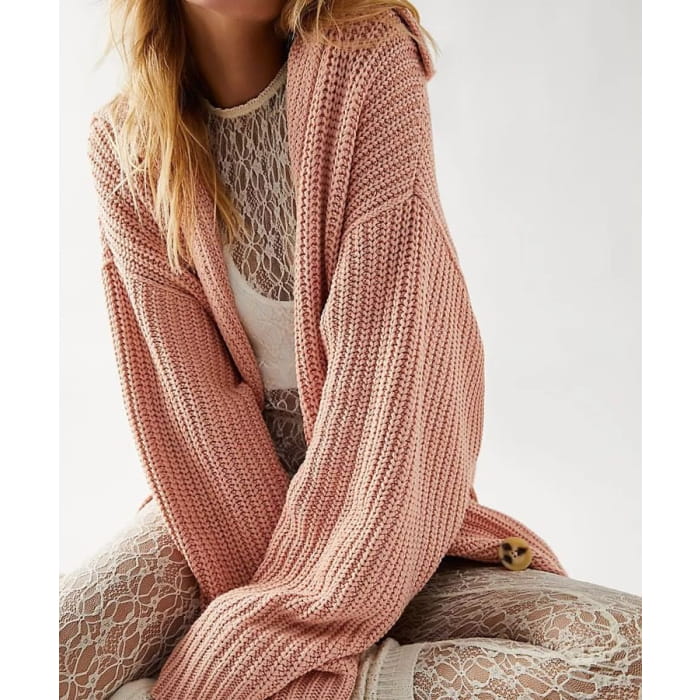 One-Button Sailor-Collar Loose Cardigan in 5 Colors