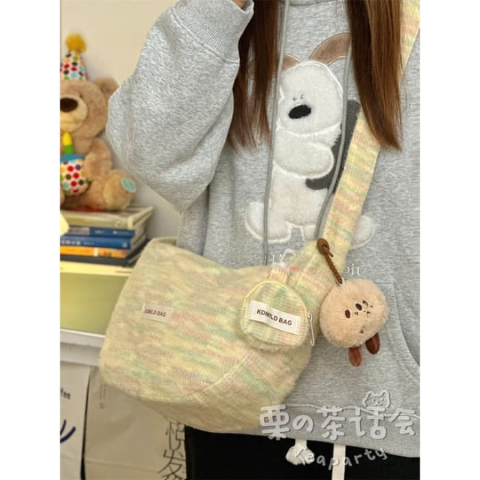 Patterned Crossbody Bag / Charm / Coin Purse / Set