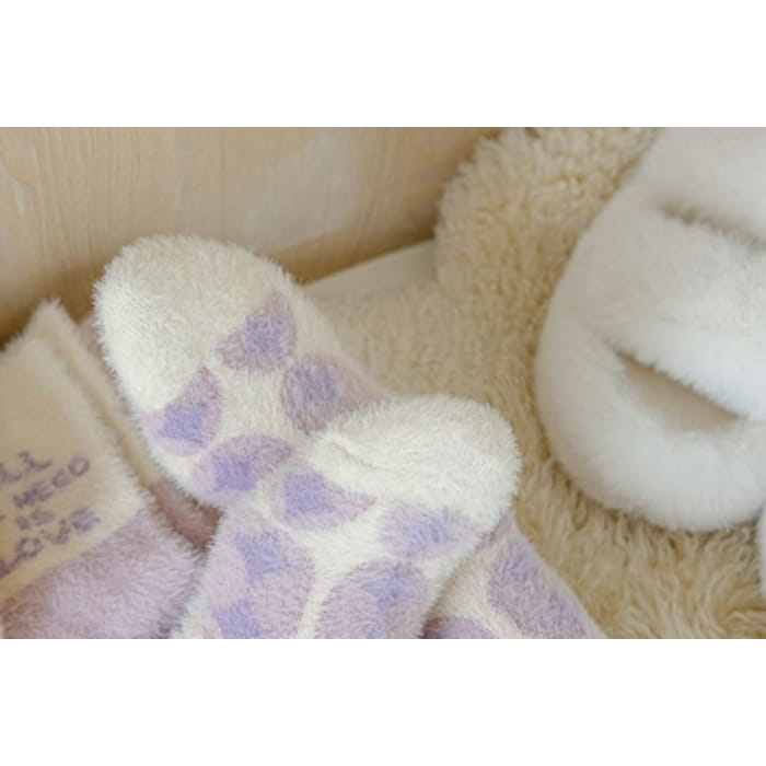 Patterned Fluffy Short Socks Set