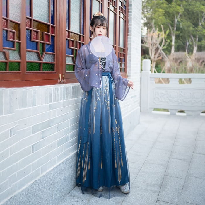 Patterned Print Hanfu Costume Set