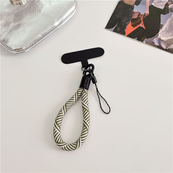 Phone Strap with Lanyard Pad - 03 - With - Brown & White