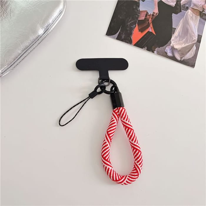 Phone Strap with Lanyard Pad - 12 - With - Red & White