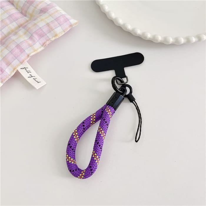 Phone Strap with Lanyard Pad - 14 - With - Purple & Black