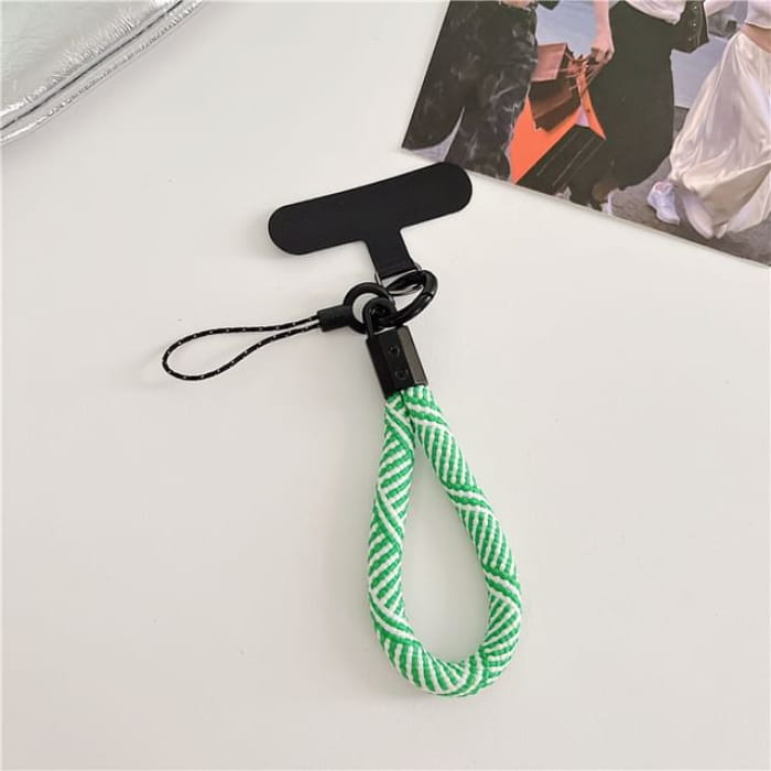 Phone Strap with Lanyard Pad - 15 - With - Green & White