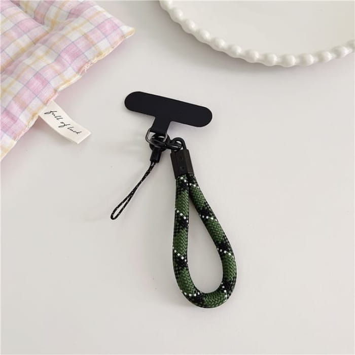 Phone Strap with Lanyard Pad - 16 - With - Green & White