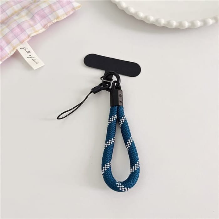 Phone Strap with Lanyard Pad - 28 - With - Blue & White